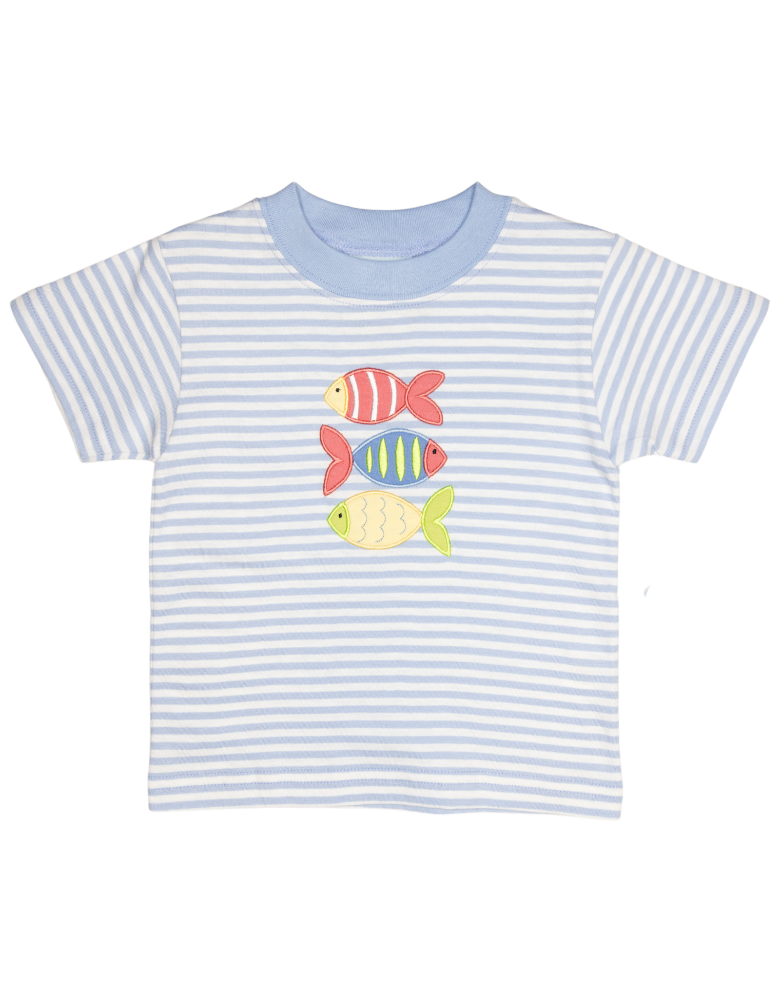 The Smiley Crab S26 SS Shirt Light Blue stripe 3 Fish