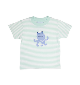 The Smiley Crab Short Sleeve Shirt Light Jade Octopus
