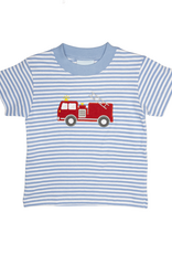 The Smiley Crab S26 SS Shirt Blue Stripe Firetruck