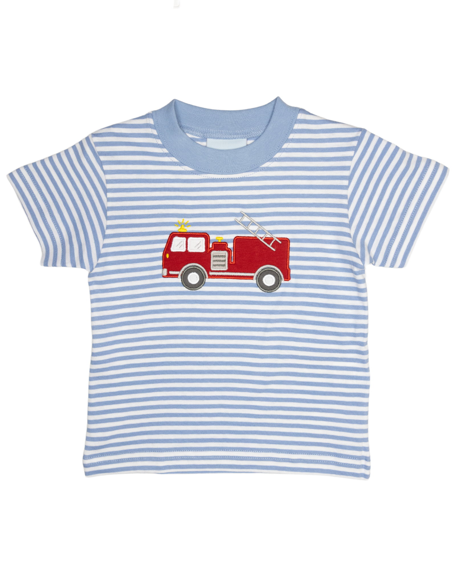 The Smiley Crab S26 SS Shirt Blue Stripe Firetruck