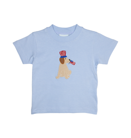 The Smiley Crab Short Sleeve Shirt Blue Puppy Flag