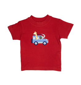 The Smiley Crab (Size 4T) Short Sleeve Shirt Red Safari Car