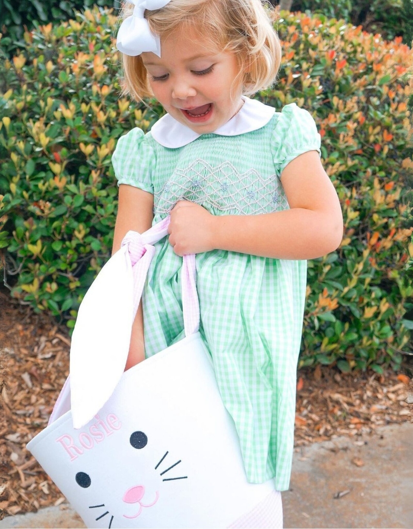Bits & Bows BB Easter Bunny Basket Tote Pink