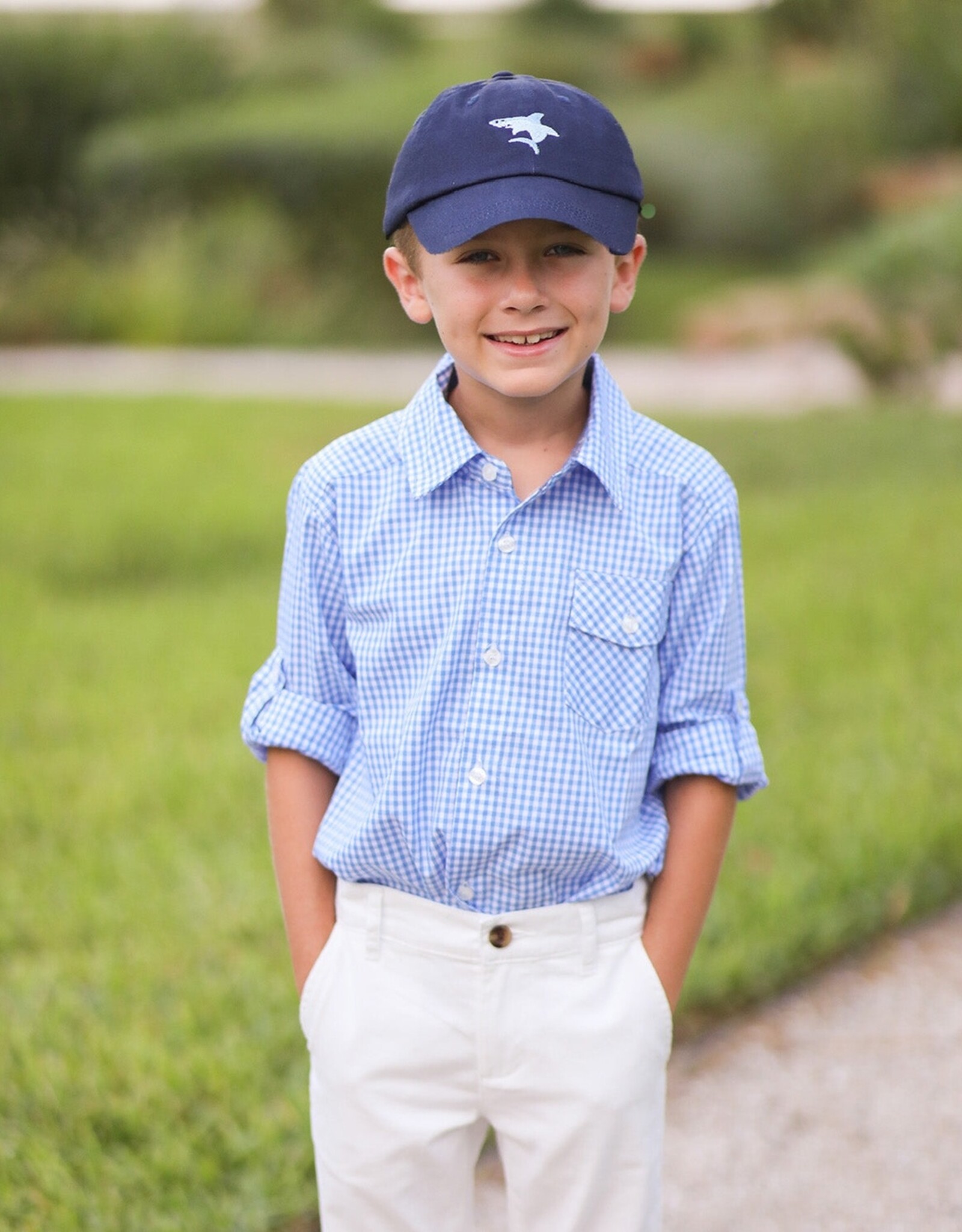 Bits & Bows BB Navy Shark Hat