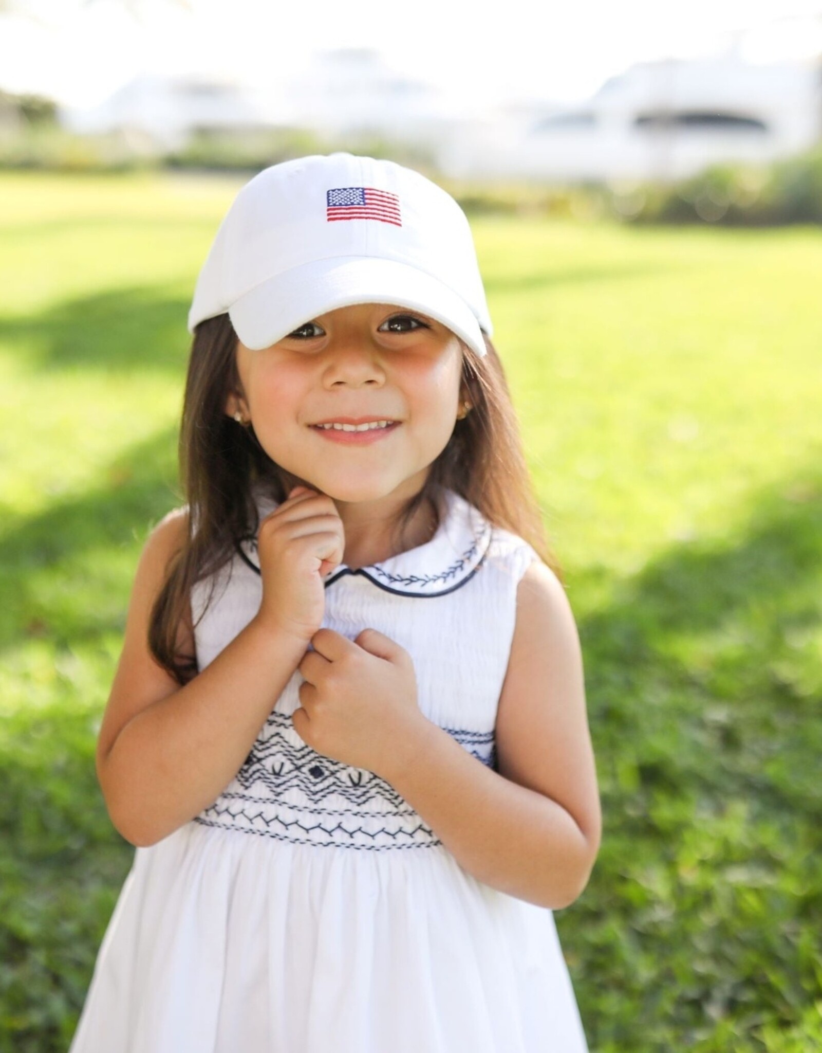 Bits & Bows BB White American Flag Bow Hat