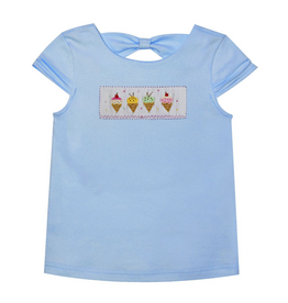 Vive la Fete Light Blue Ice Cream Smocked Shirt