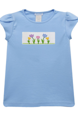 Vive la Fete VFS26 Light Blue Tulips Smocked Shirt