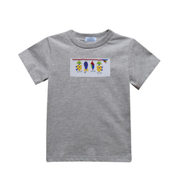 Vive la Fete Grey Lures Smocked Shirt