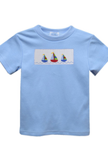 Vive la Fete VFS26 Light Blue  Sailboats Smocked Shirt