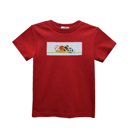 Vive la Fete Red Sports Smocked Shirt