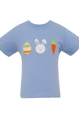 Claire and Charlie 5004P Bunny Egg Carrot Blue Stripe Shirt