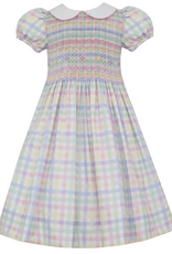 Anavini 350D Tiffany Smocked Pastel Plaid Dress