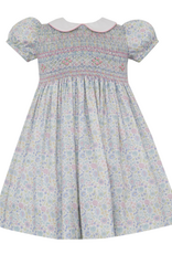 Anavini 224D Edith Smocked Pink Blue Liberty Floral Collar Dress