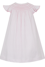 Petit Bebe 405B  Ivanna Pink floral Knit Bishop Dress