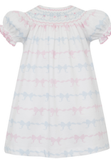 Petit Bebe 402A Pink blue Bows Knit Bishop Dress