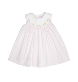 Petit Ami Pink Embroidered Flower Dress