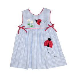 Petit Ami Ladybug Gingham Dress