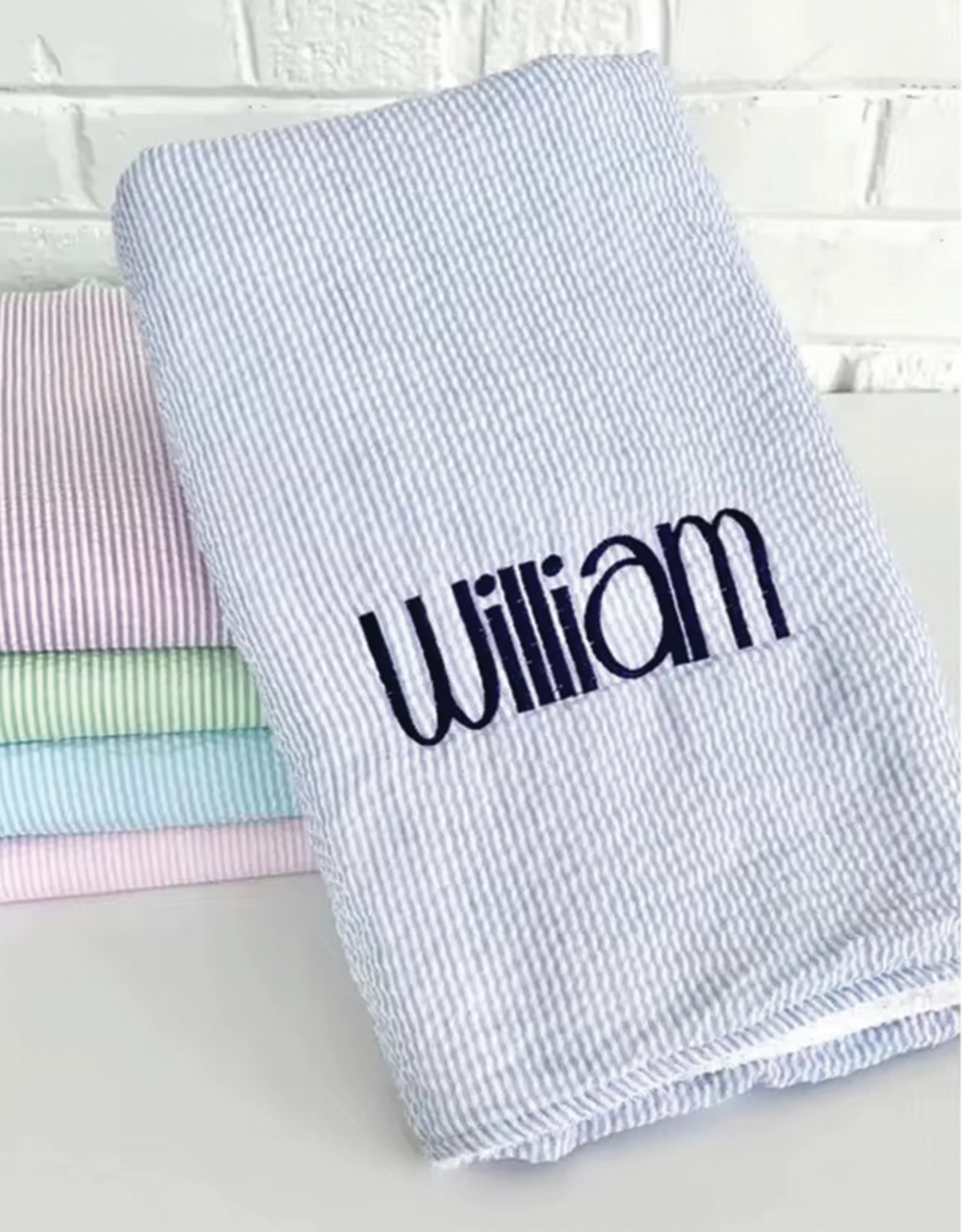 Zsa Zsa & Lolli ZZL Seersucker Towel Pink Ruffle