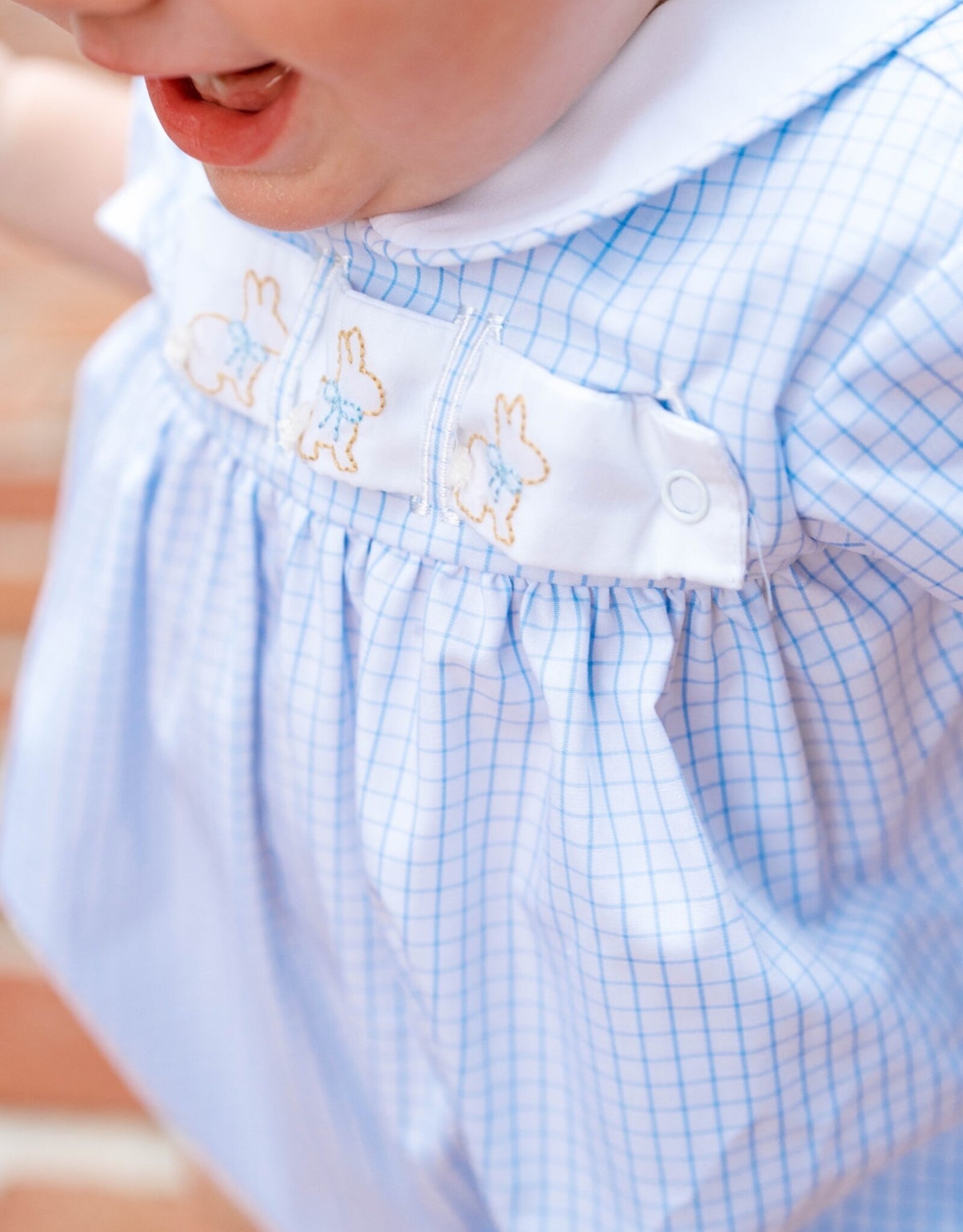 Lullaby Set Noah Ribbon Bubble Blue Windowpane w/3 Ribbons