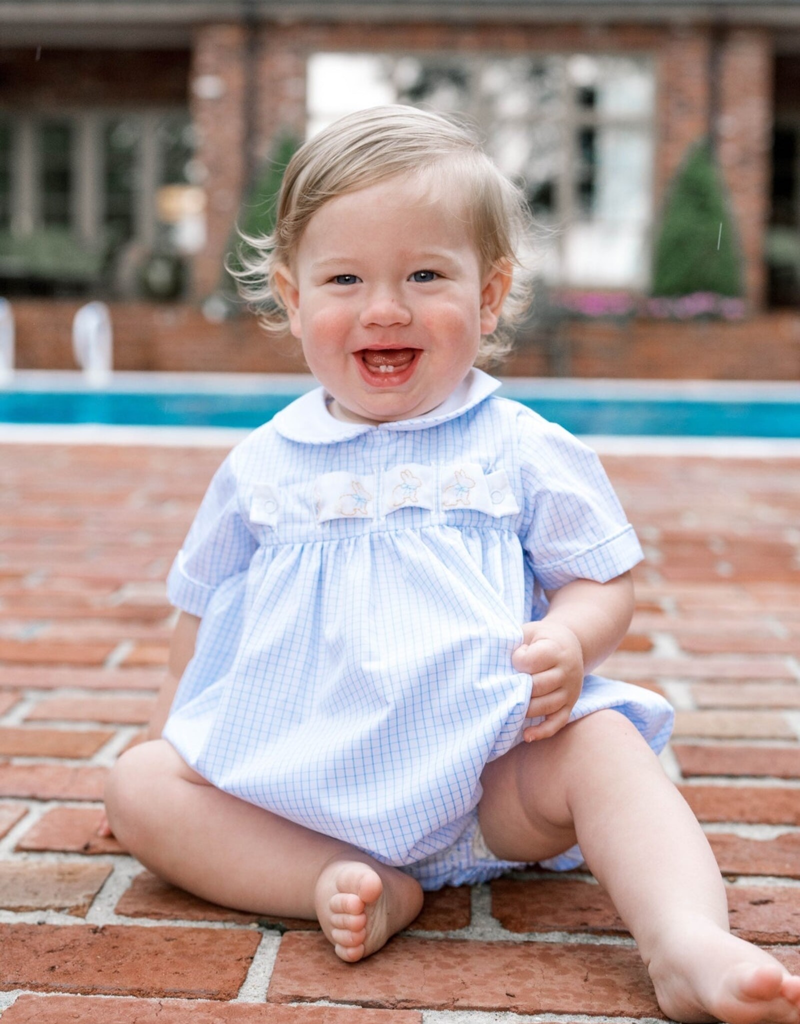 Lullaby Set Noah Ribbon Bubble Blue Windowpane w/3 Ribbons