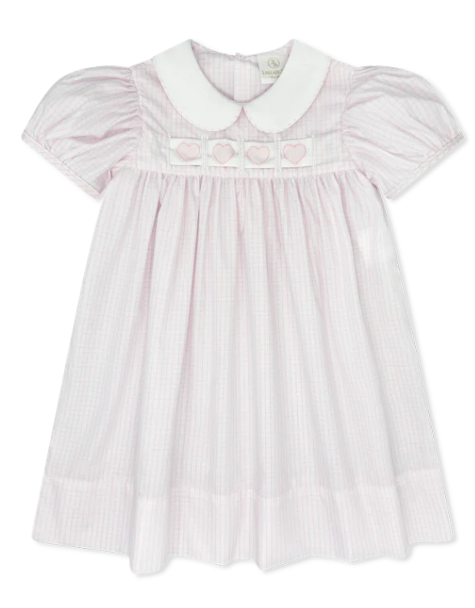 Lullaby Set Ruth Ribbon Dress Pink Windowpane w/3 Ribbons