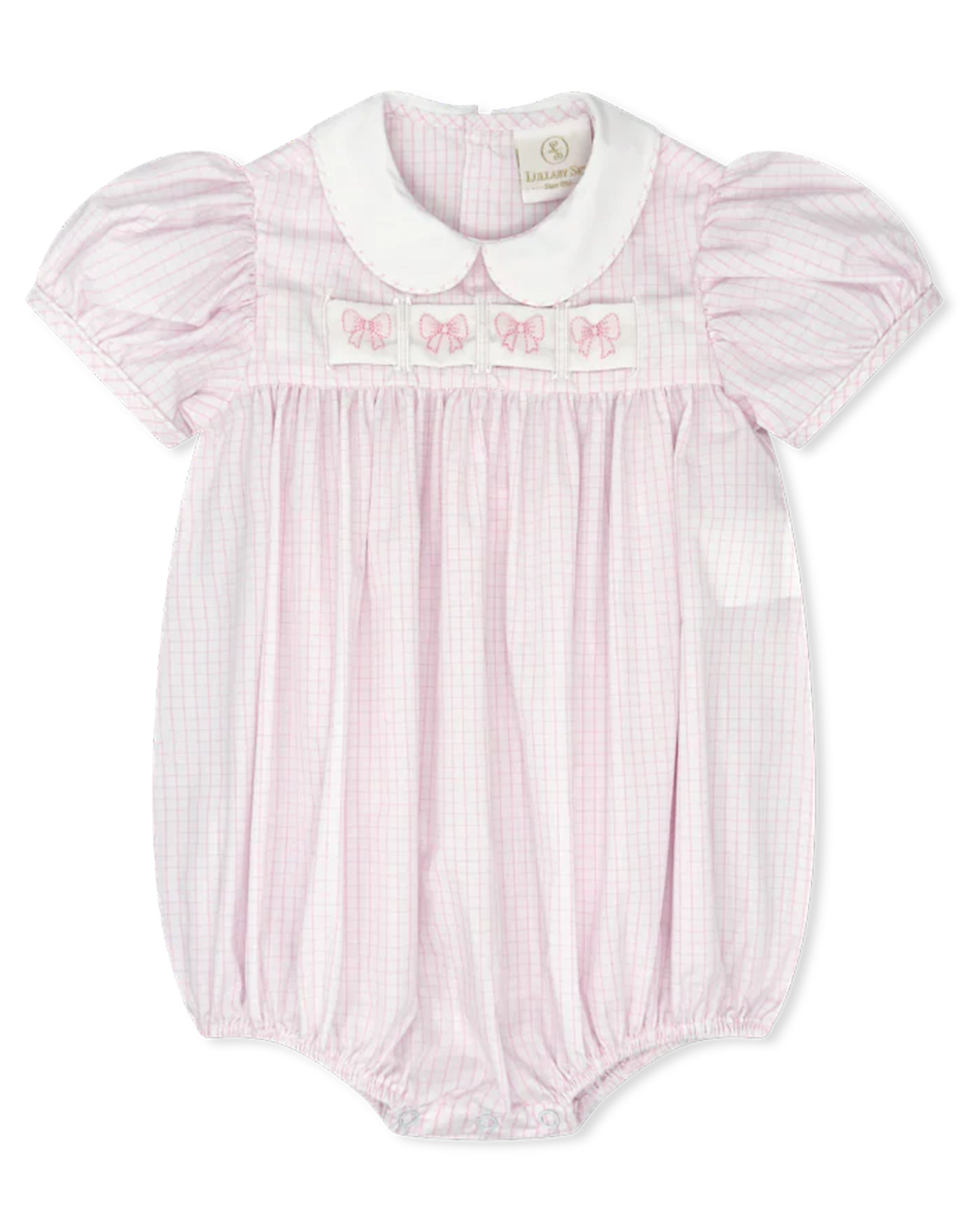Lullaby Set Ruth Ribbon Bubble Pink Windowpane w/3 Ribbons