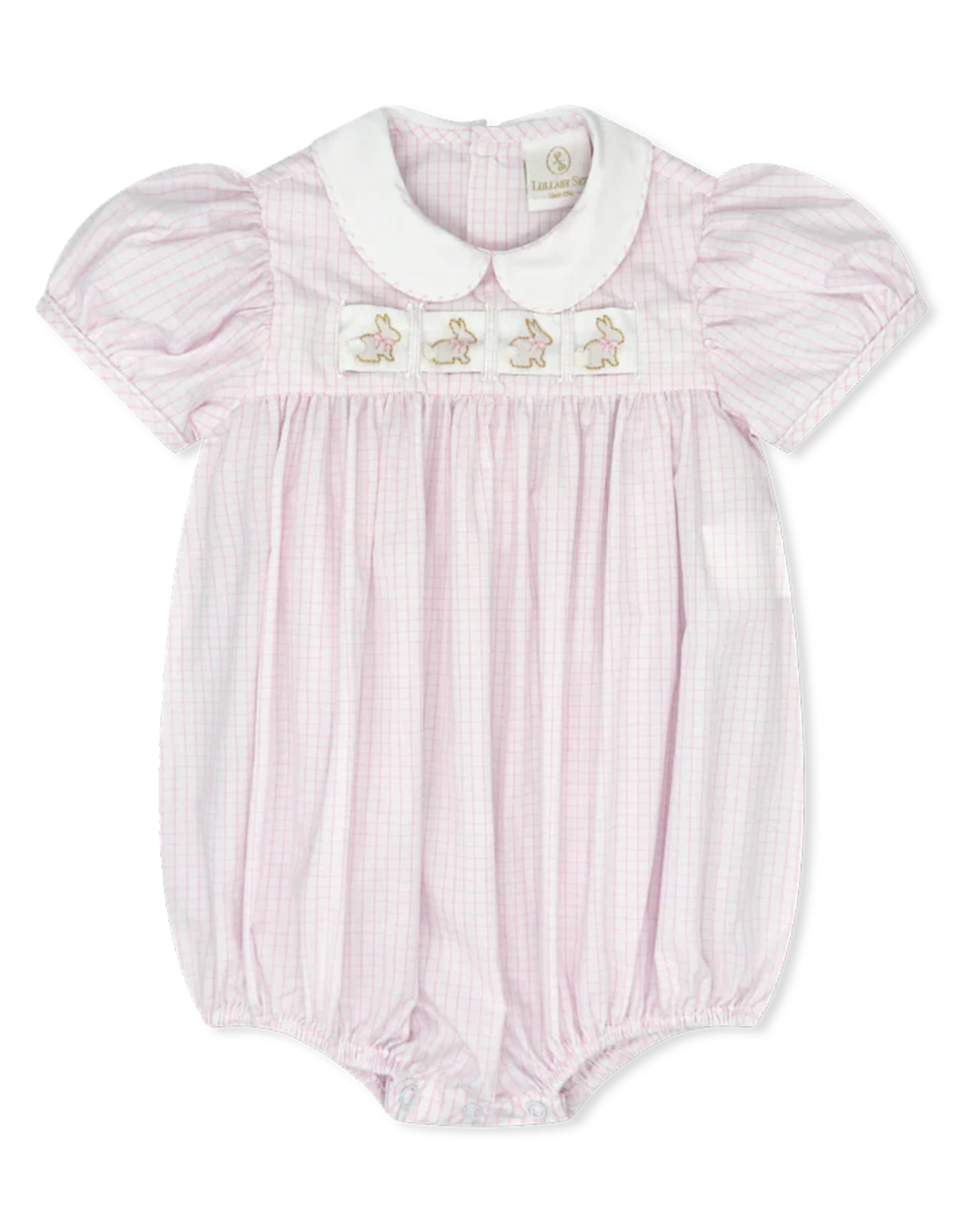 Lullaby Set Ruth Ribbon Bubble Pink Windowpane w/3 Ribbons