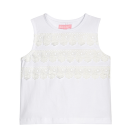 Bisby Sleeveless Tank White Eyelet Stripe