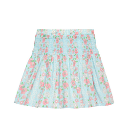 Bisby Smocked Waist Skirt Meadow Marguerite Floral