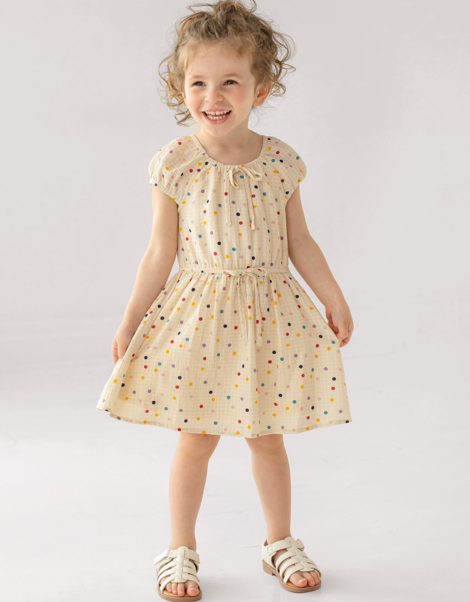 Mabel and Honey 7802CM Confetti Cutie Ivory Dress