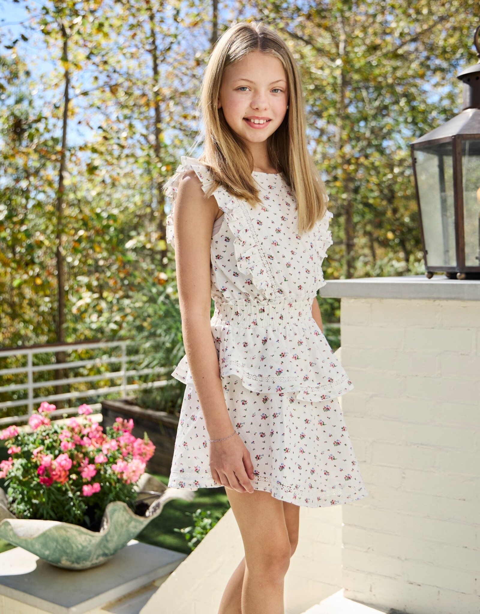 Pleat Gigi Dress Preppy Posies