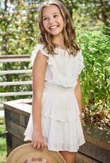 Pleat Jane Dress White/Gold