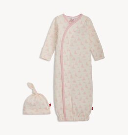 Magnetic Me Organic Cotton Gown Hat Tiny Tides Pink