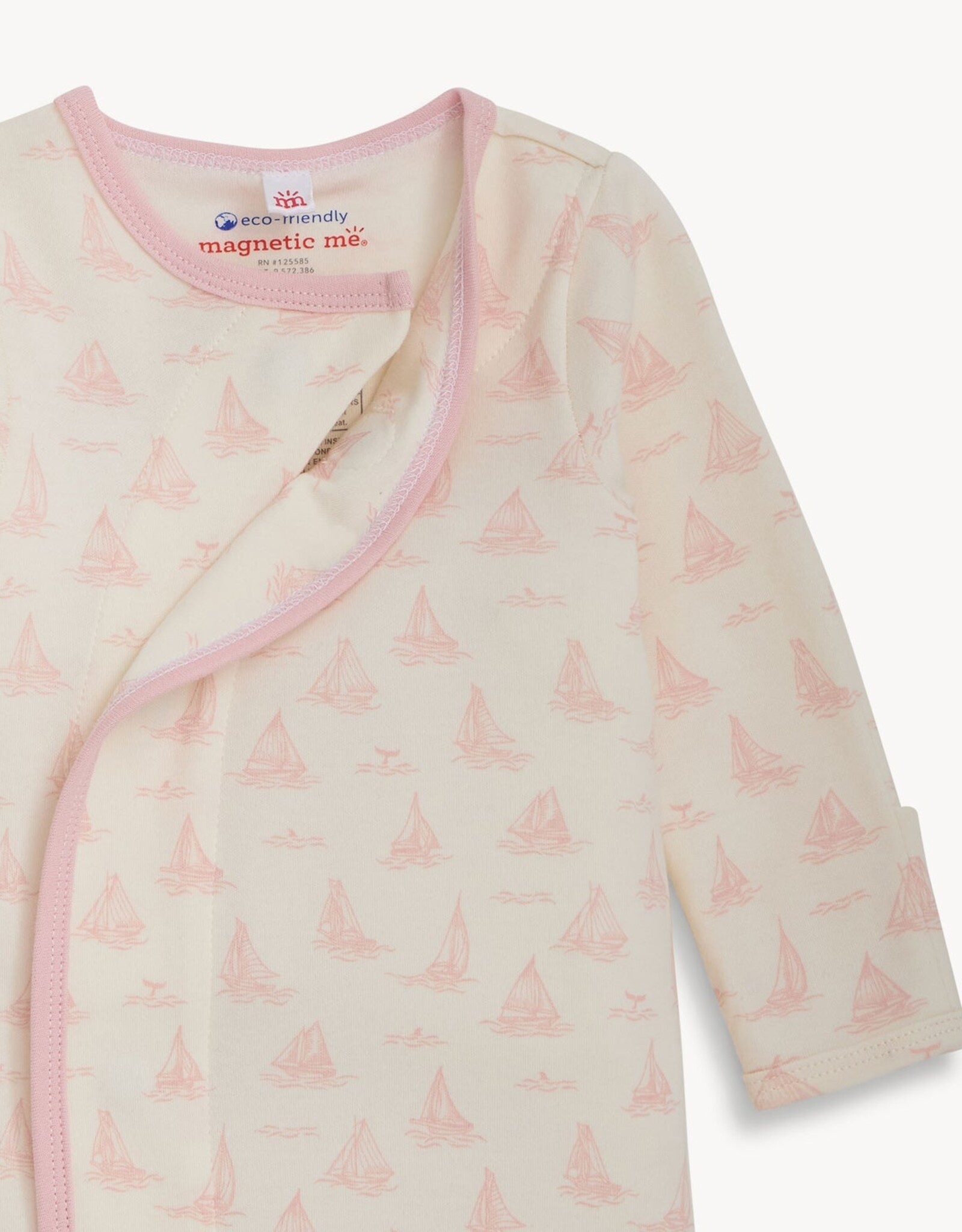 Magnetic Me MM Organic Cotton Gown Hat Tiny Tides Pink