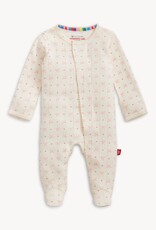 Magnetic Me MM Organic Cotton Pointelle Footie Heart Bow