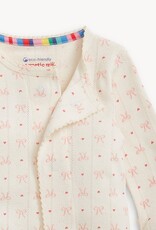 Magnetic Me MM Organic Cotton Pointelle Footie Heart Bow