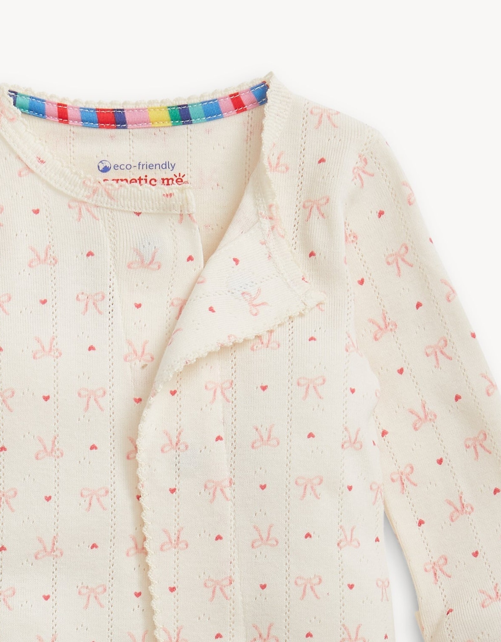 Magnetic Me MM Organic Cotton Pointelle Footie Heart Bow
