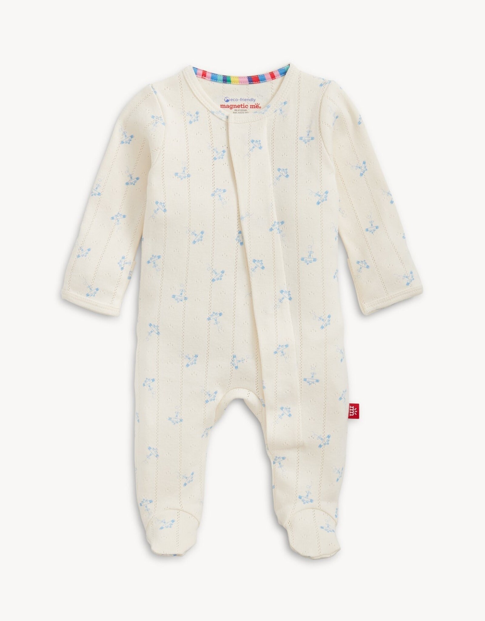 Magnetic Me MM Organic Cotton Pointelle Footie Airplane