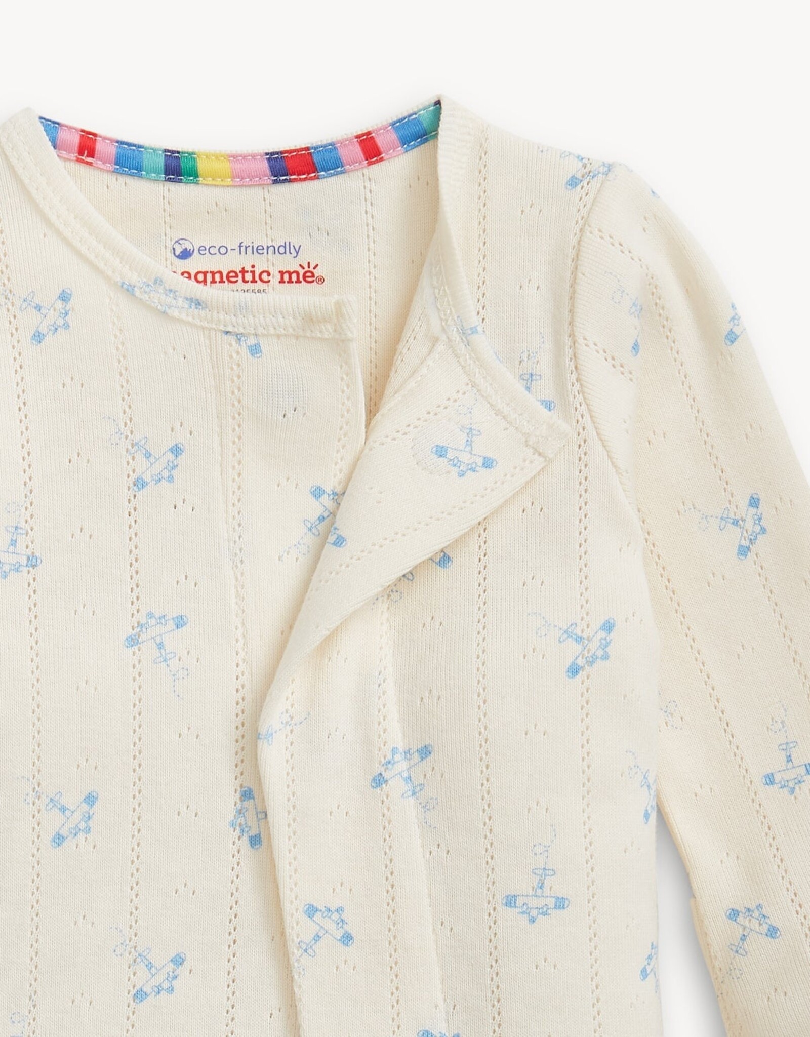 Magnetic Me MM Organic Cotton Pointelle Footie Airplane