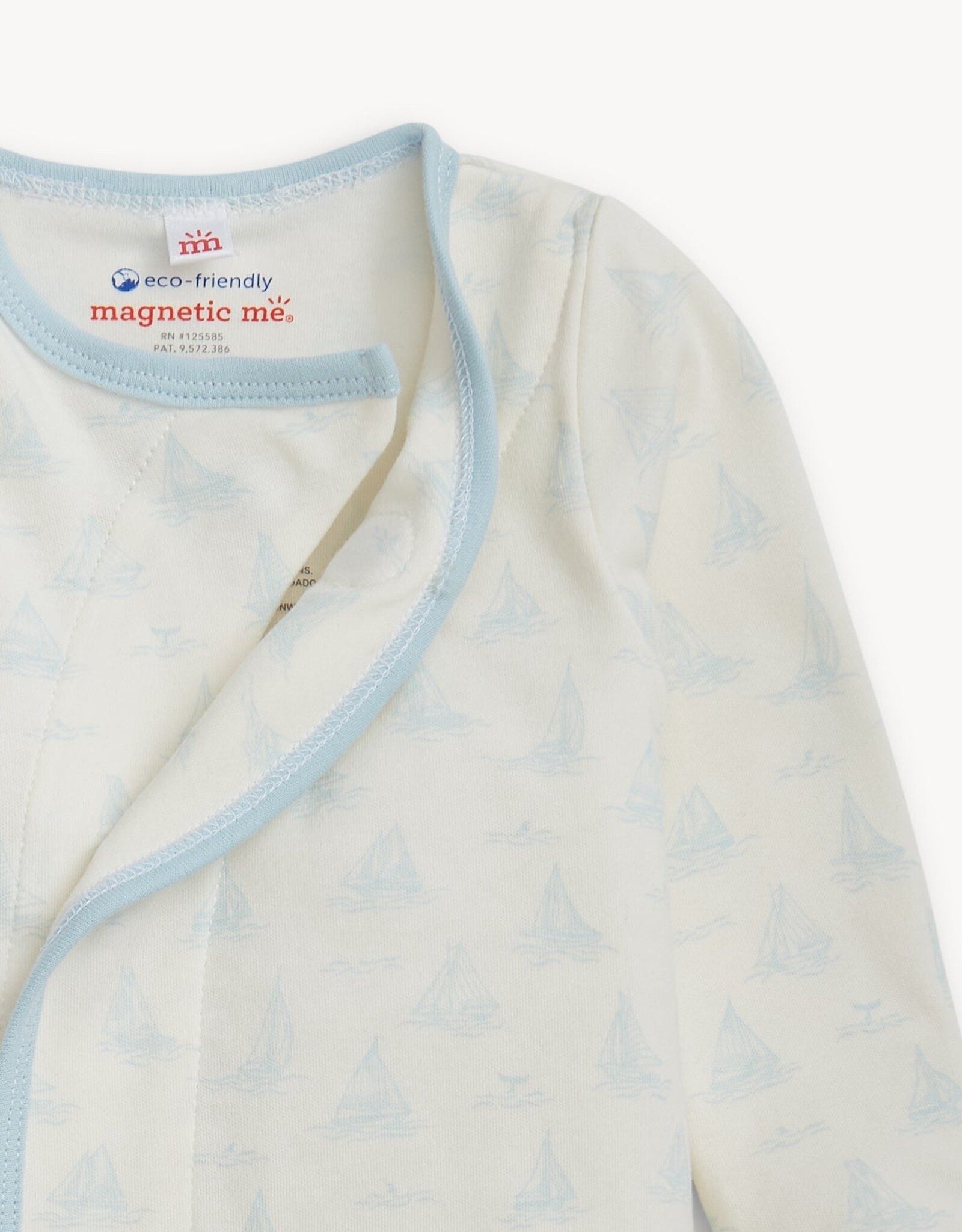 Magnetic Me MM Organic Cotton Gown Hat Tiny Tides Blue