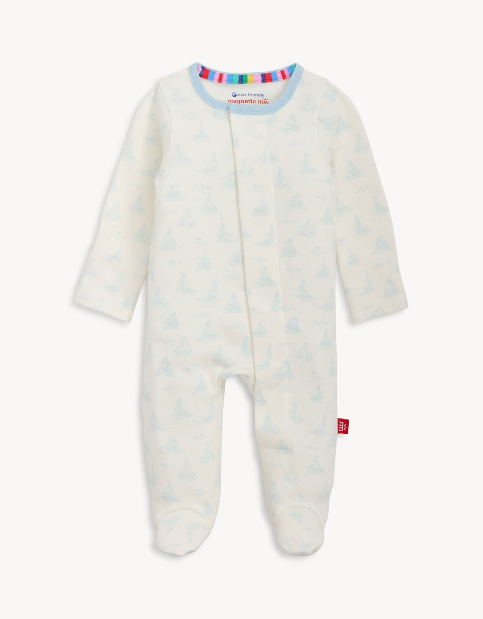 Magnetic Me MM Organic Cotton Footie Tiny Tides Blue
