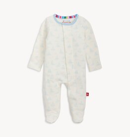 Magnetic Me Organic Cotton Footie Tiny Tides Blue