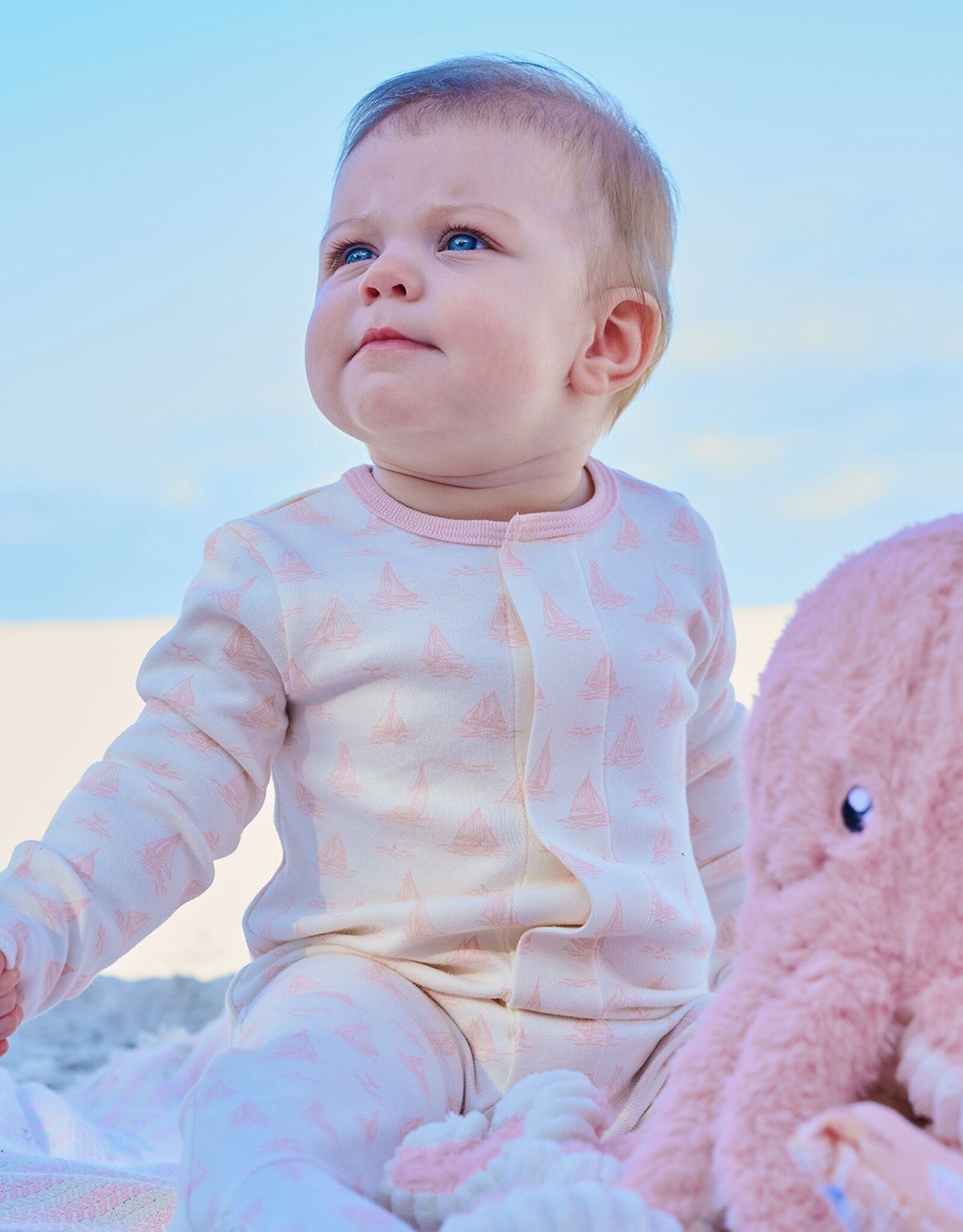 Magnetic Me MM Organic Cotton Footie Tiny Tides Pink