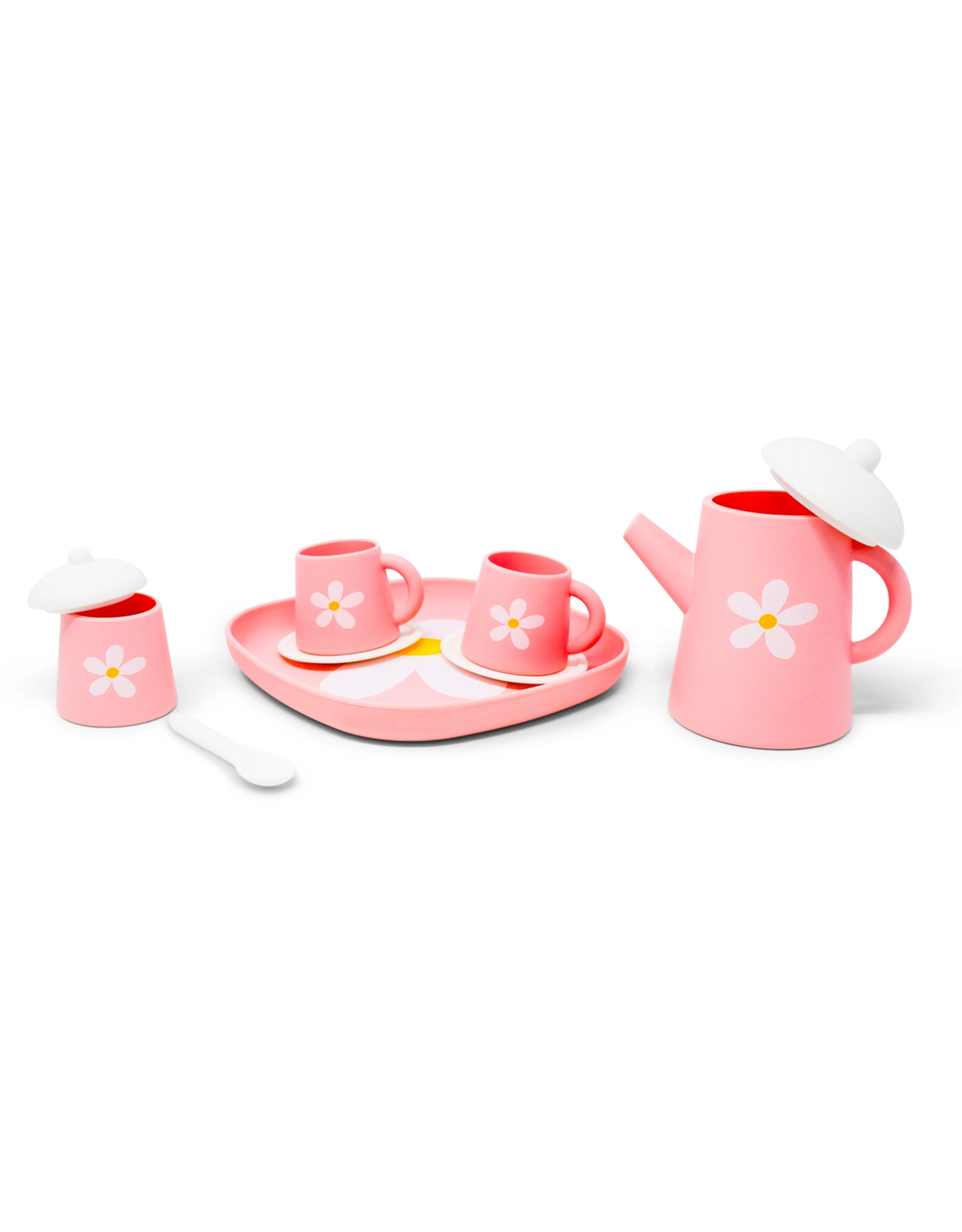 Jack Rabbit Creations Pink Silicone Tea Set Flower Power