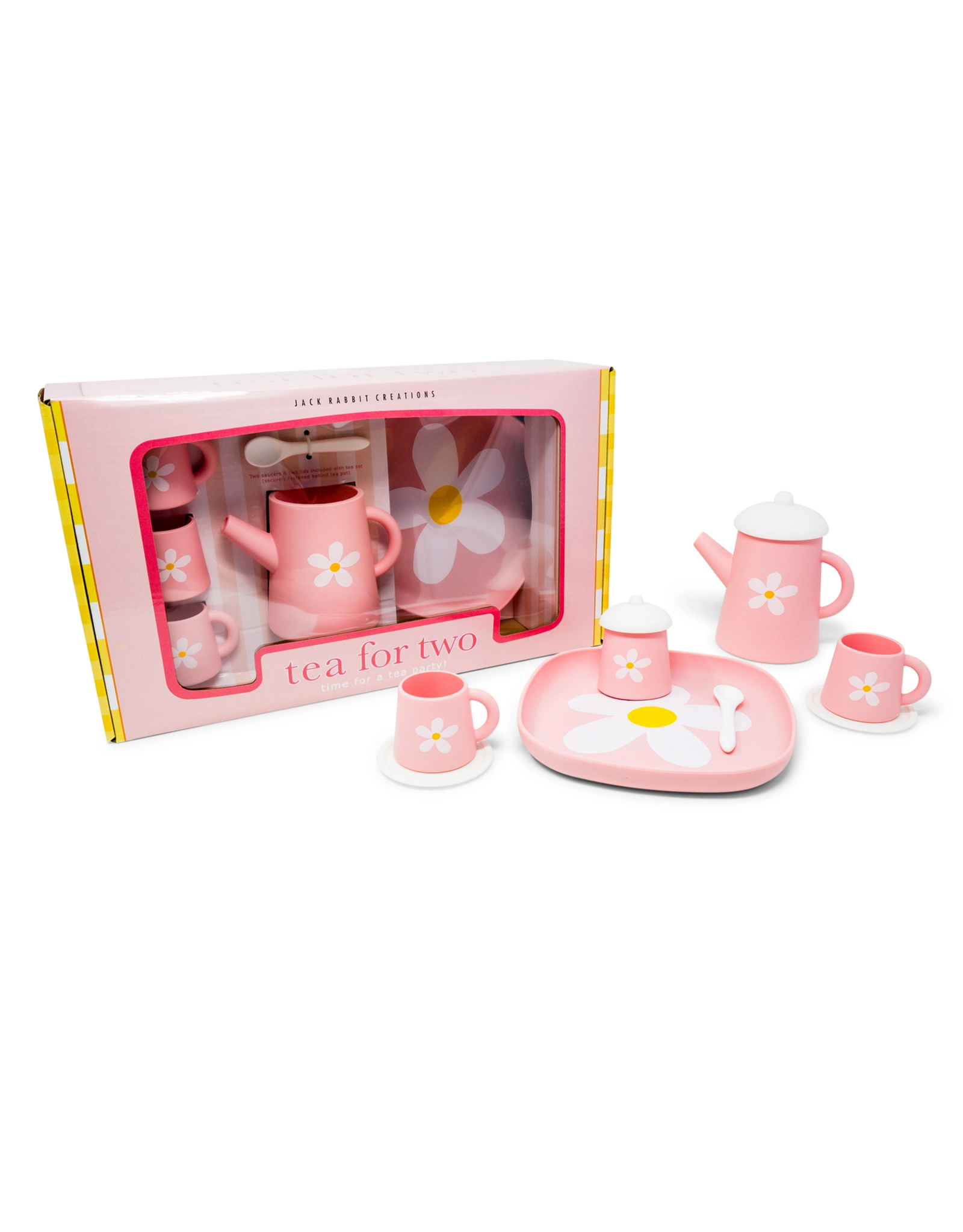Jack Rabbit Creations Pink Silicone Tea Set Flower Power