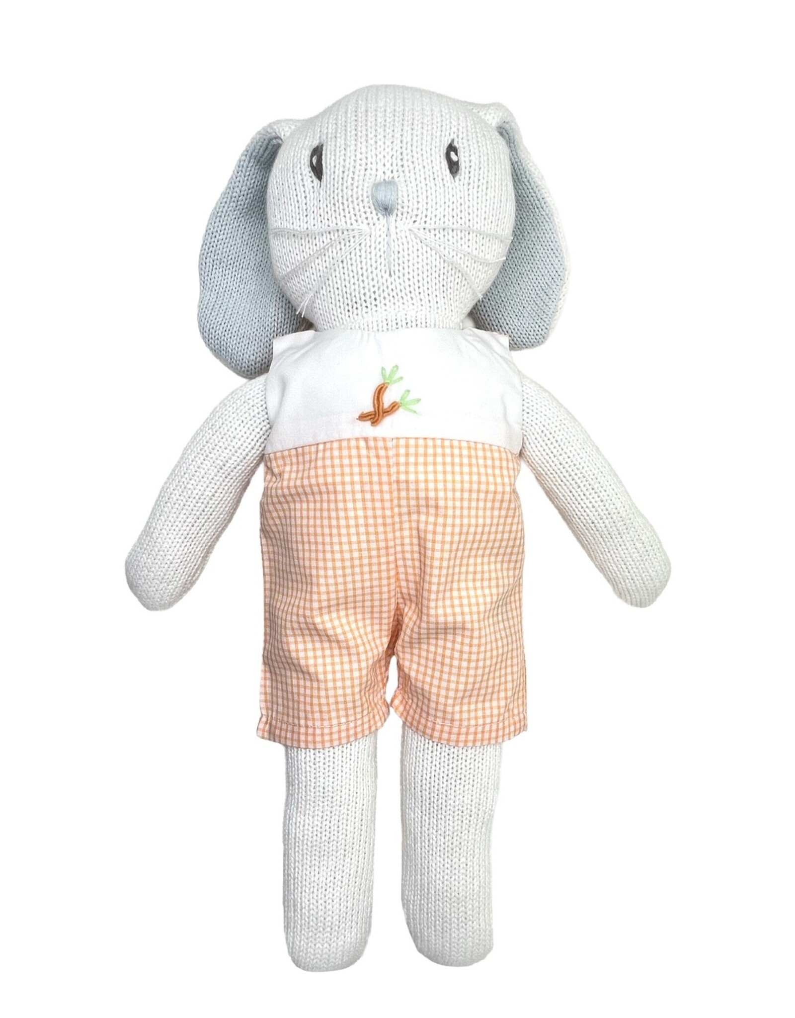 Petit Ami D1720 Knit Bunny Boy Orange Carrot Romper