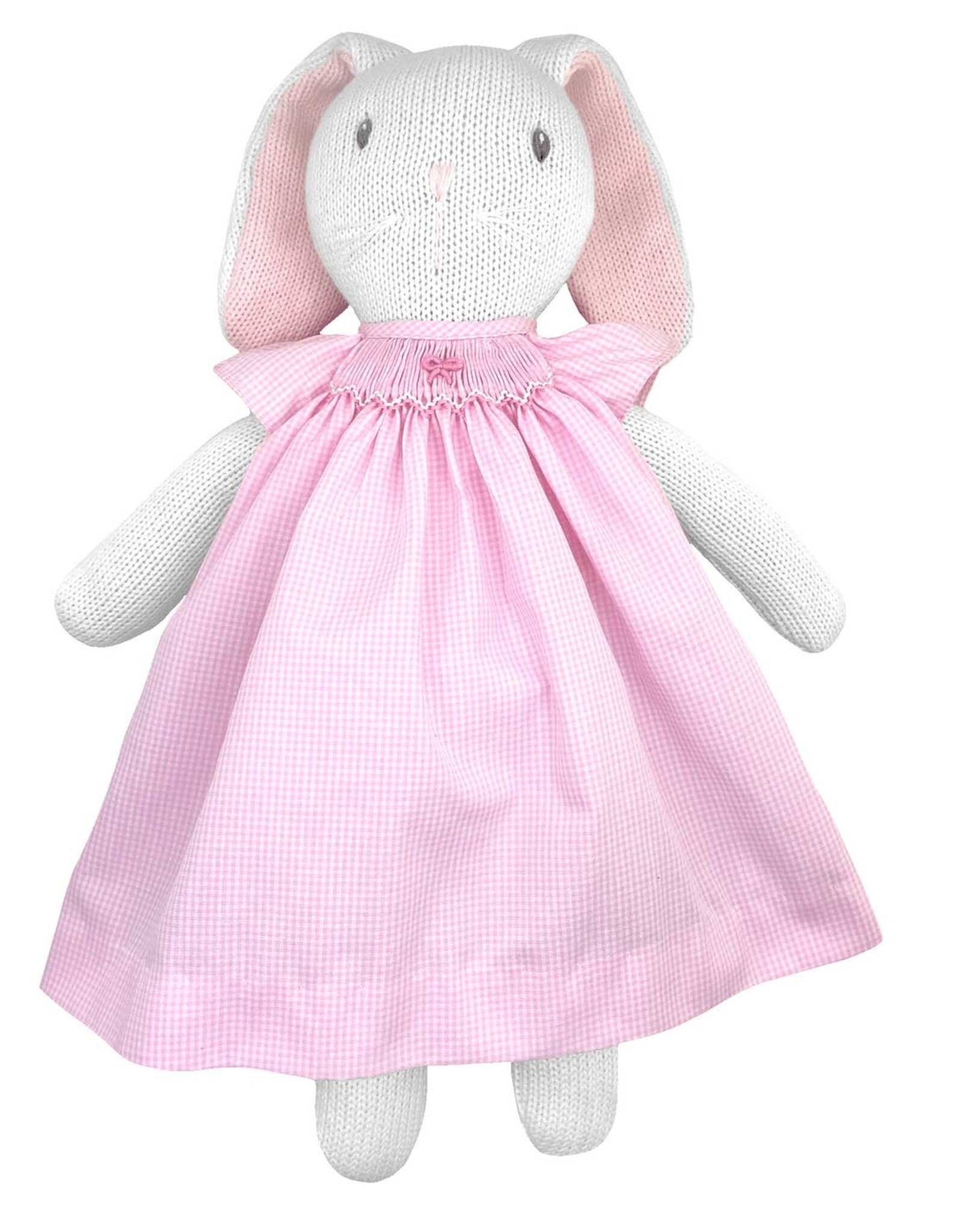 Petit Ami D1017 Knit Doll Pink Smocked Bow Dress