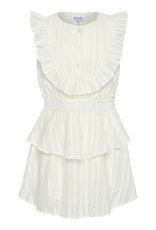 Pleat Jane Dress White/Gold