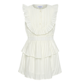 Pleat Jane Dress White/Gold