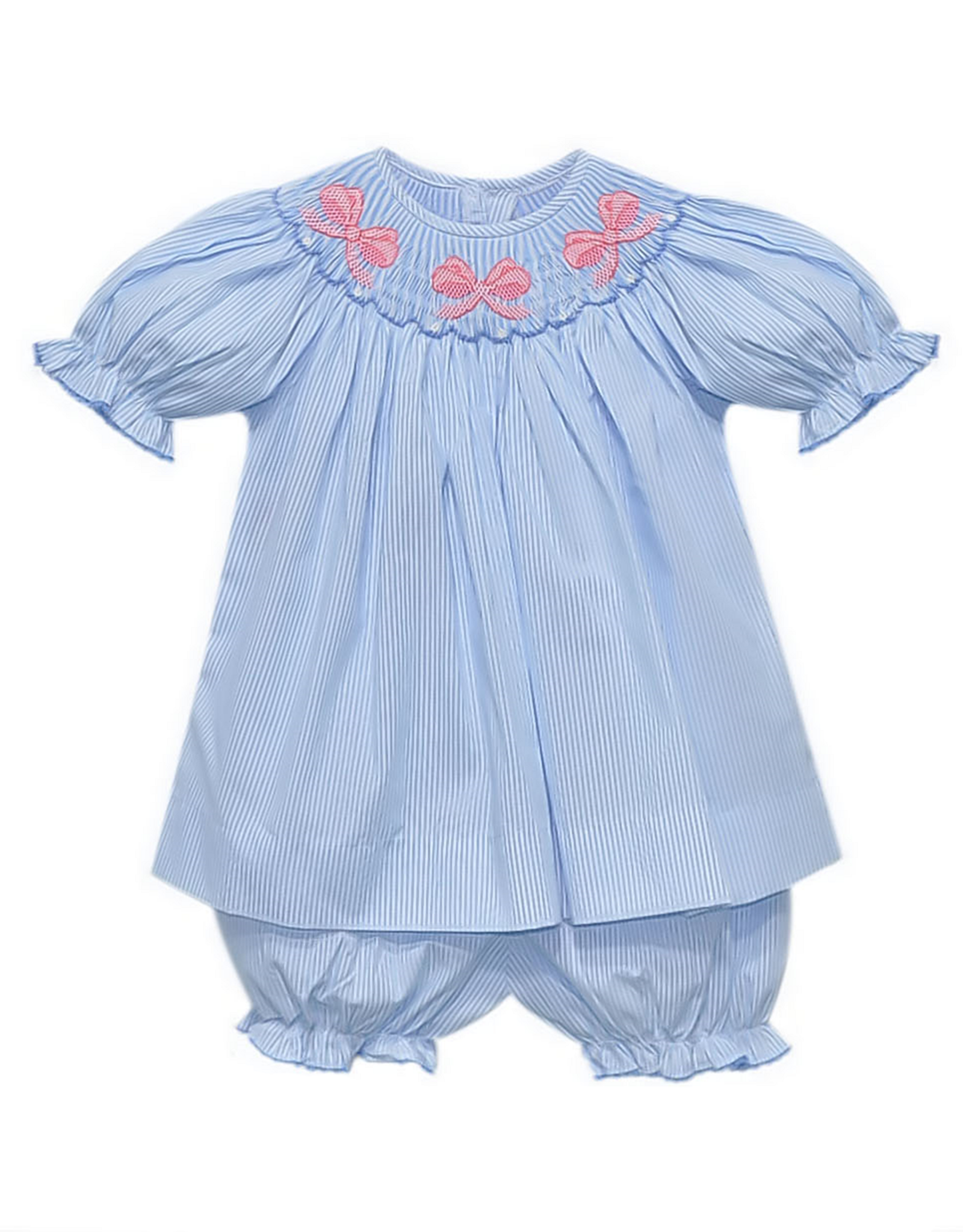 Baby Sen Blue Georgette Little Miss Bows Bloomer Set
